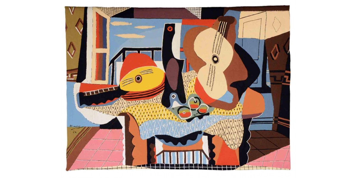 Gobelín  - Mandoline et guitare by PICASSO ( rok 1924 )
